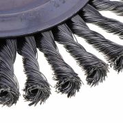 Щетка дисковая для УШМ, плетеные пучки стальной проволоки 0,5мм, 200*22мм ЕРМАК PROFI 679-035