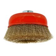 Щетка чашечная для УШМ, витая латунированная стальная проволока 125мм*М14 ЕРМАК PROFI 679-040