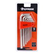 Набор ключей - шестигранников 1,5-10мм, удл.,9шт. Ермак 657-014