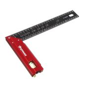 Угольник разметочный 30см, с отверстиями для разметки(интервал 5мм) и пузырьковым Ермак 665-228