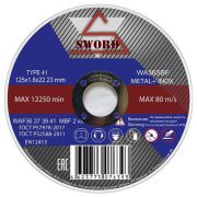 Круг отрезной 125*1,8*22.23 WA36S8BF Metall+Inox SWORD 10/200
