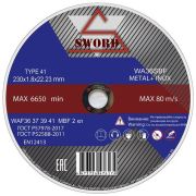 Круг отрезной 230*1,8*22.23 WA36S8BF Metall+Inox SWORD 10/60