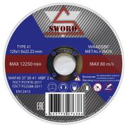 Круг отрезной 125*1,6*22.23 WA40S8BF Metall+Inox SWORD 10/200