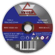 Круг отрезной 150*2,5*22.23 WA30S8BF Metall+Inox SWORD 10/160