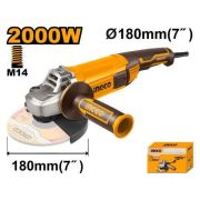 INGCO AG200018 Угловая шлифмашина 180мм, 2000Вт